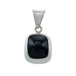 Vintage Mexico Taxco TZ-17 Sterling Silver 925 Black Onyx Slide Pendant